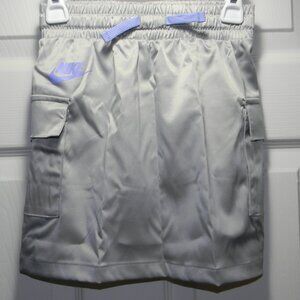 Nike Girls Golf Tennis Athletic Skirt Gray with Purple Pockets Drawstring